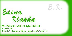 edina klapka business card